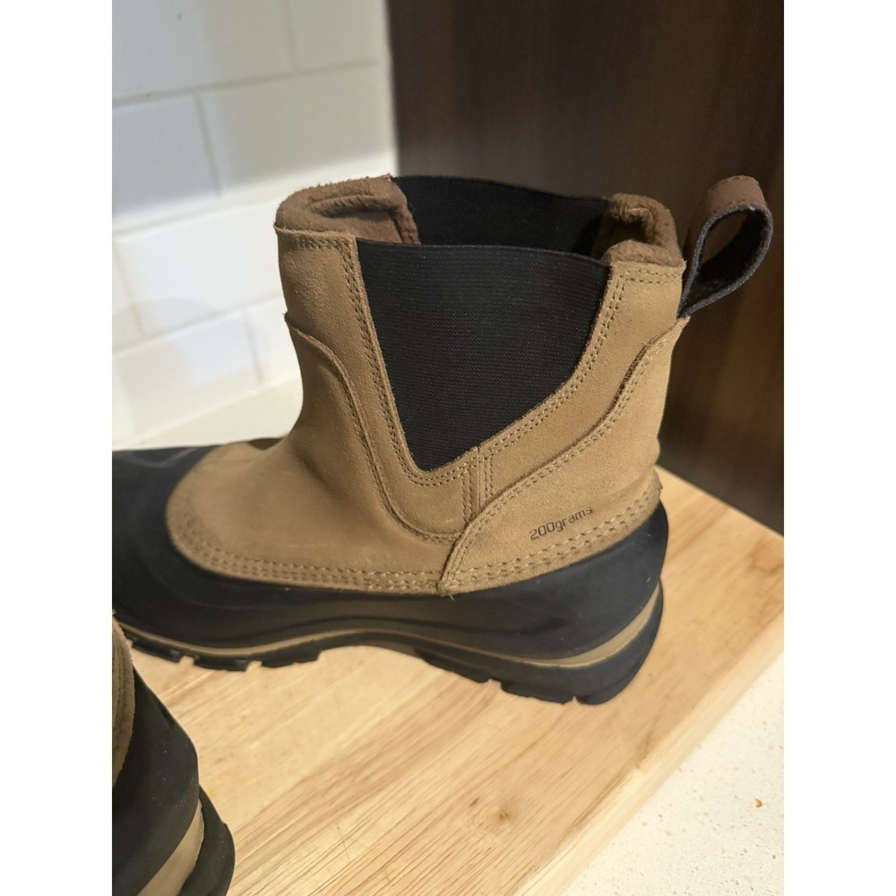 Sorel Buxton Mens Winter Boots Sz 8 Tan Black Suede Leather Waterproof Pull On - Picture 11 of 16